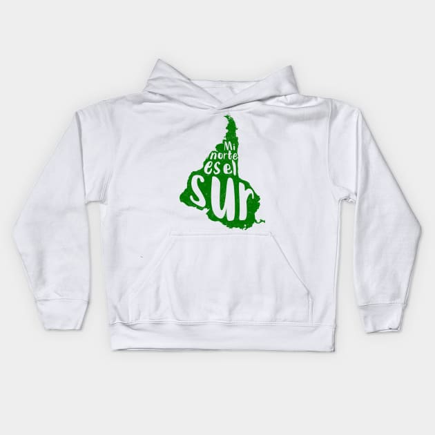 Mi Norte es el Sur South America Map Kids Hoodie by gabyshiny